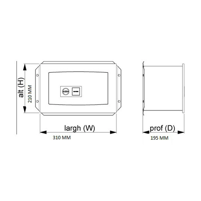 Vendita online Cassaforte meccanica FAIVIRO con chiave da incasso 31x19,5x21 cm.
